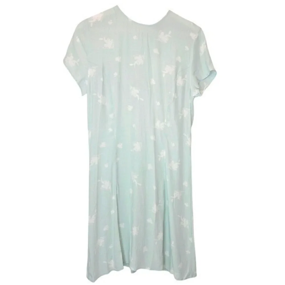 SOMETHING NAVY Easy Flirty Mini Dress Floral Sz Small Teal Chalk Cottagecore Y2K